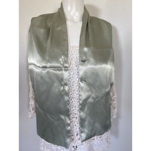 Accessory Institute Vest Like Scarf Shawl Wrap 50" X 9" Silky Buttoned Rare Poly